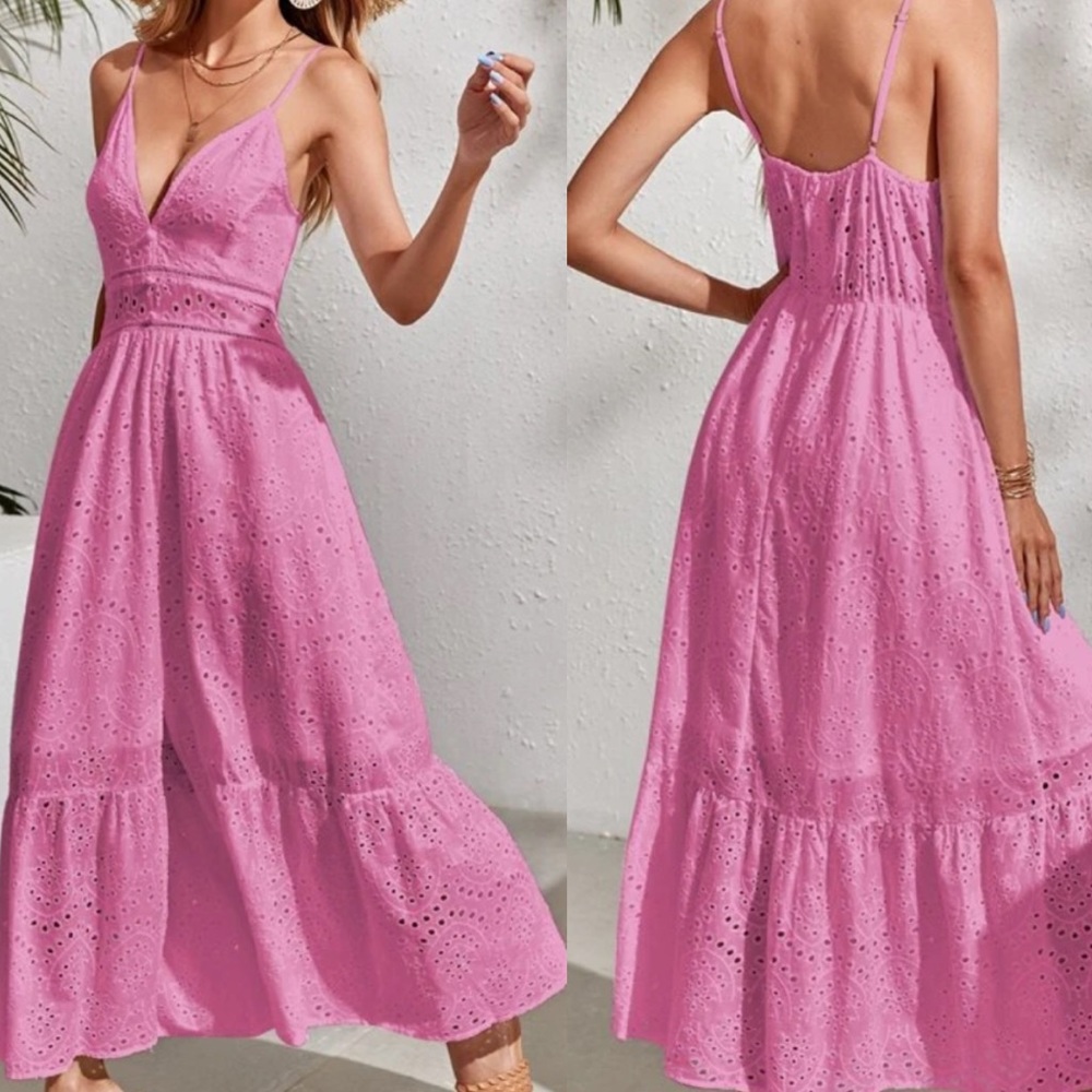 Boho lace insert cami maxi dress - Picture 2 of 12